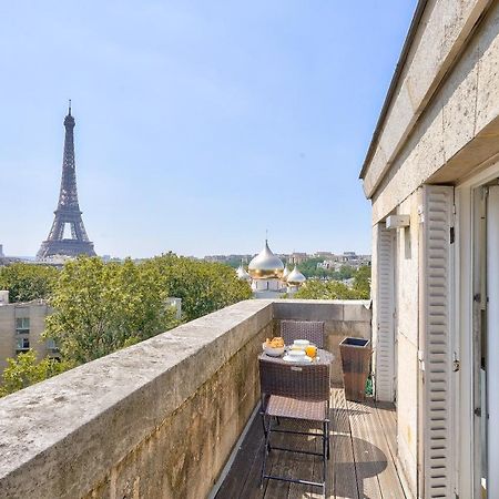 Designed Studio With Ac-Terrasse Vue Tour Eiffel 파리 외부 사진
