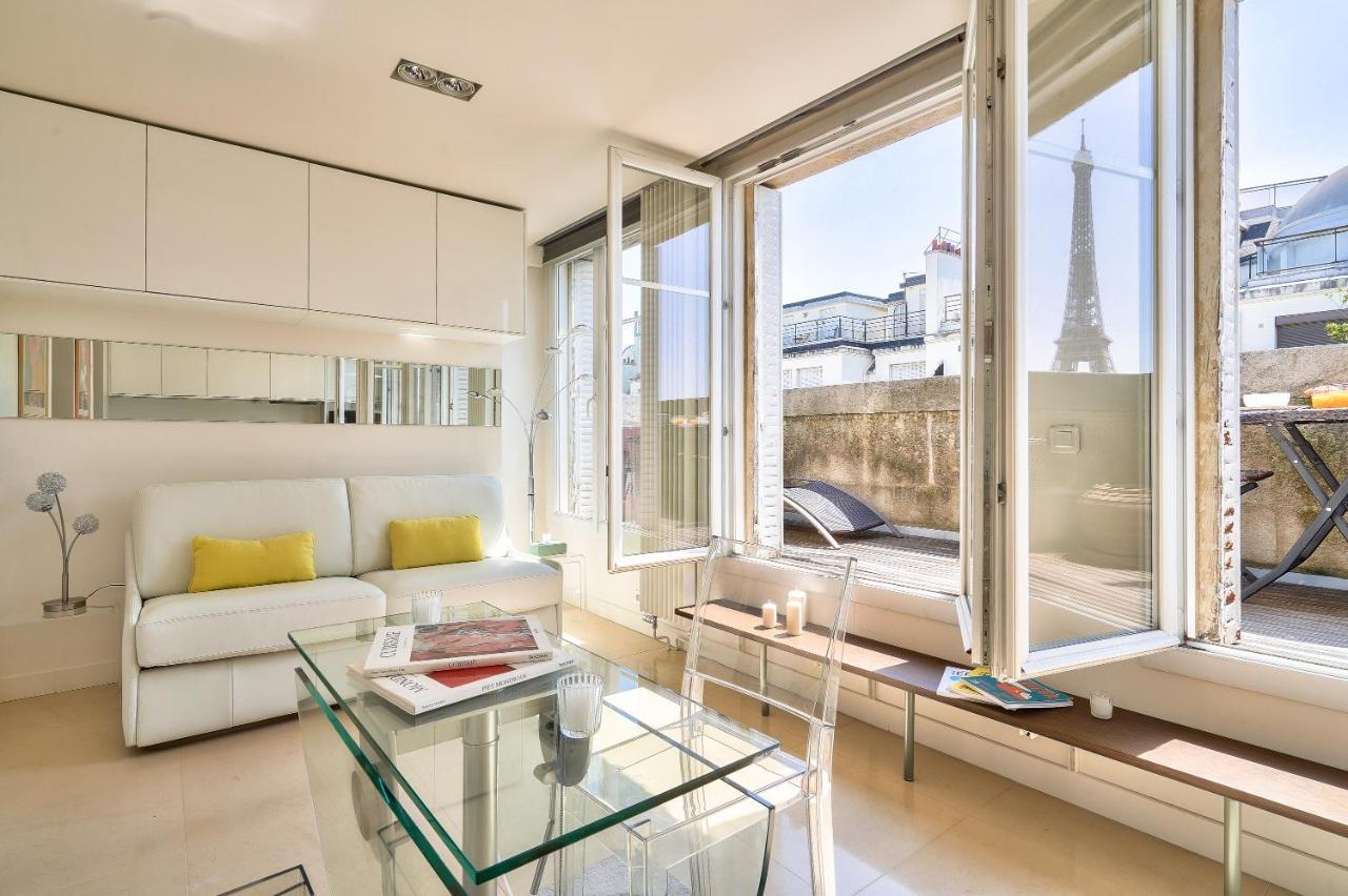 Designed Studio With Ac-Terrasse Vue Tour Eiffel 파리 외부 사진